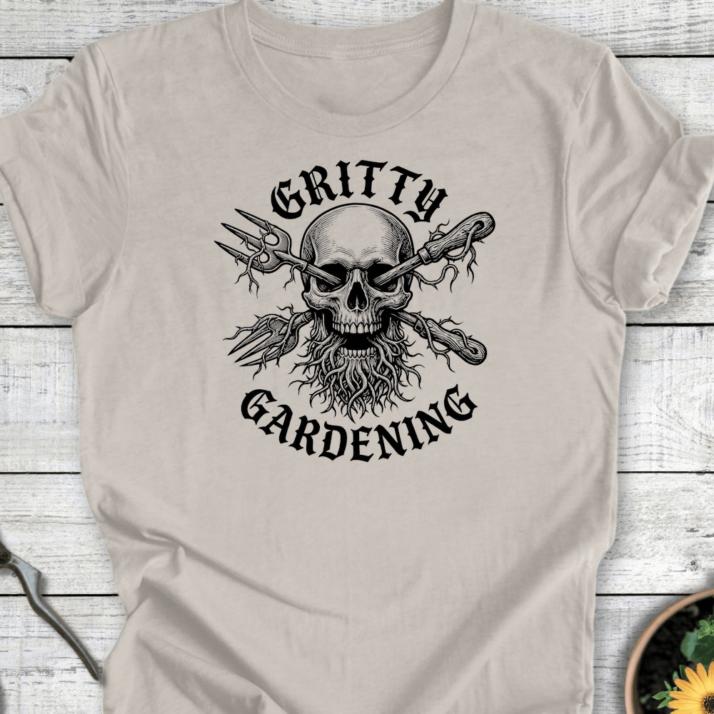 Printify T-Shirt Heather Dust / S Gritty Gardening T-Shirt