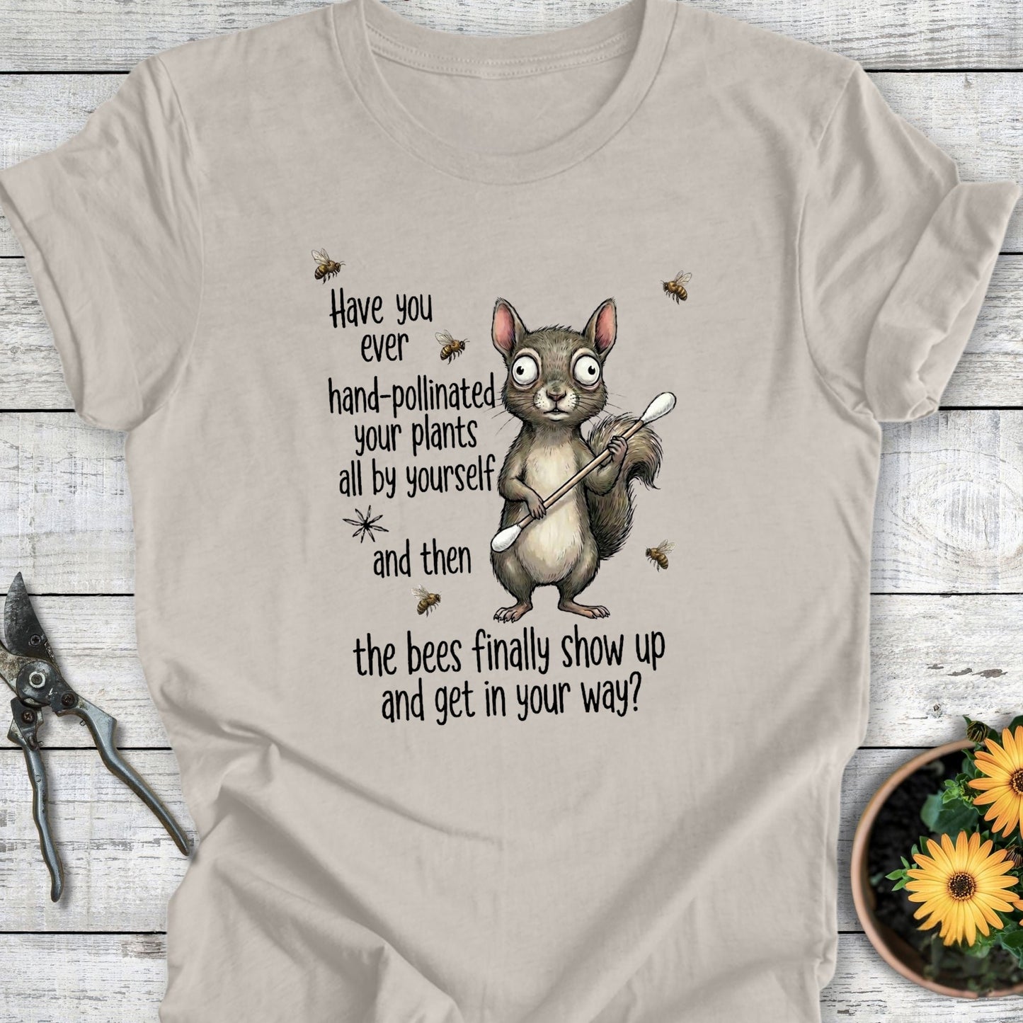 Printify T-Shirt Heather Dust / S Hand Pollinate T-Shirt