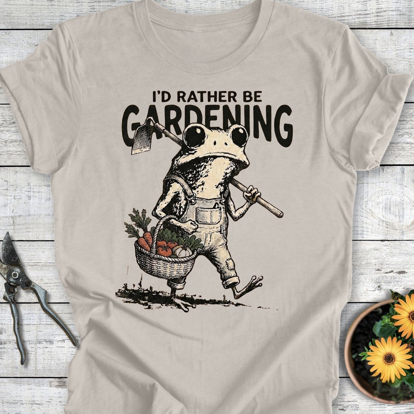 Printify T-Shirt Heather Dust / S I'd Rather Be Gardening T-Shirt
