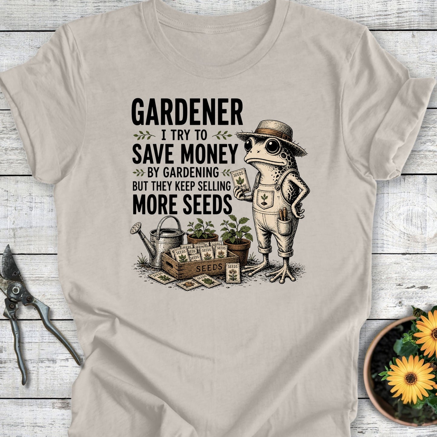 Printify T-Shirt Heather Dust / S I Try Gardener II T-Shirt