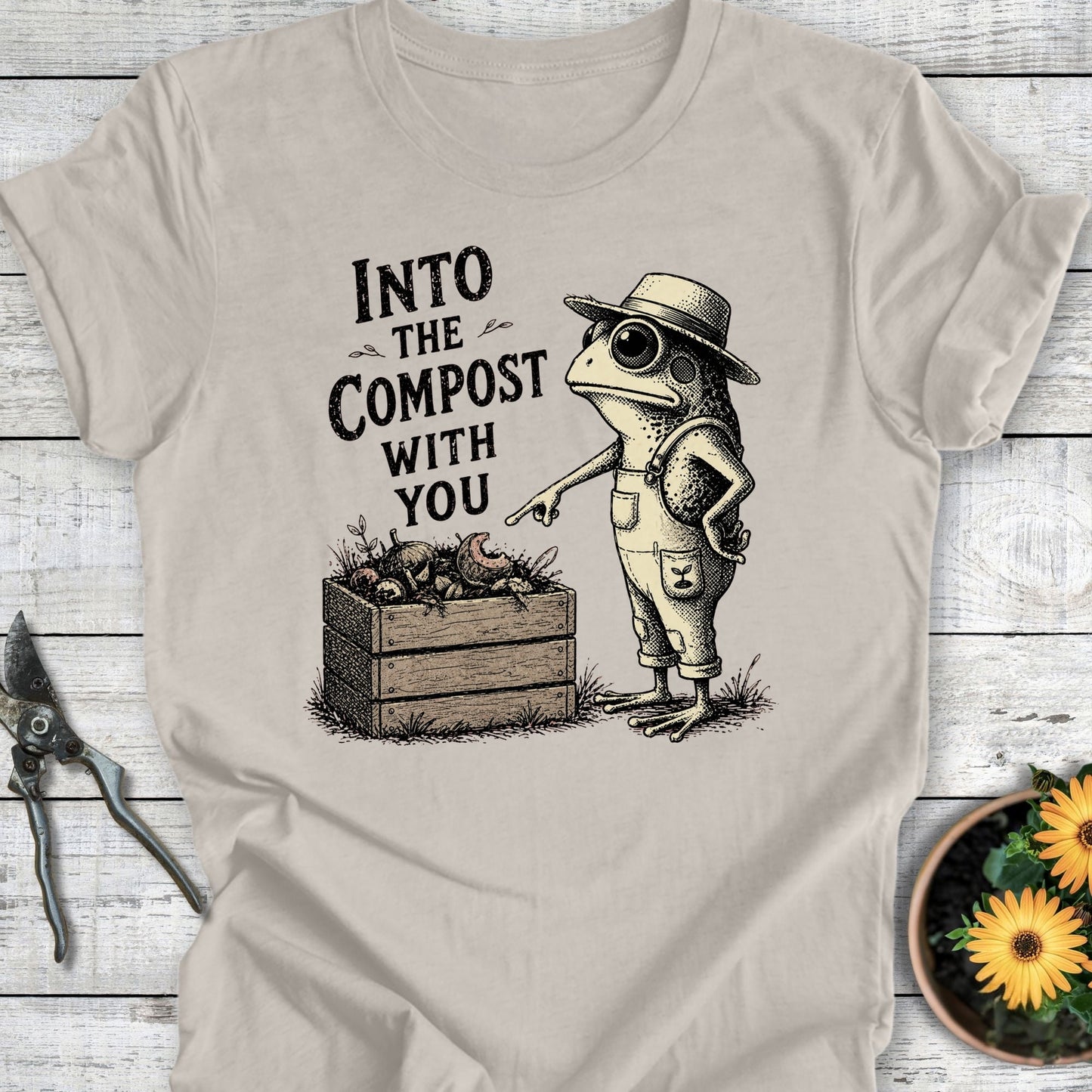Printify T-Shirt Heather Dust / S Into The Compost T-Shirt