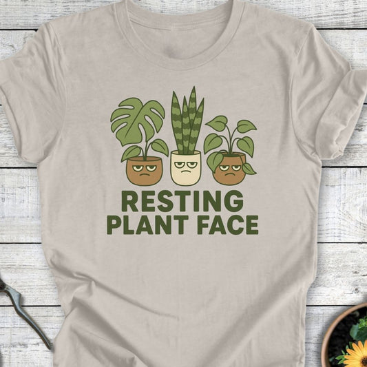 Printify T-Shirt Heather Dust / S Resting Plant Face