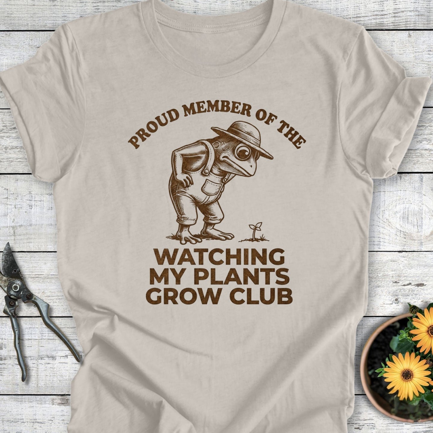 Printify T-Shirt Heather Dust / S Watching My Plants T-Shirt
