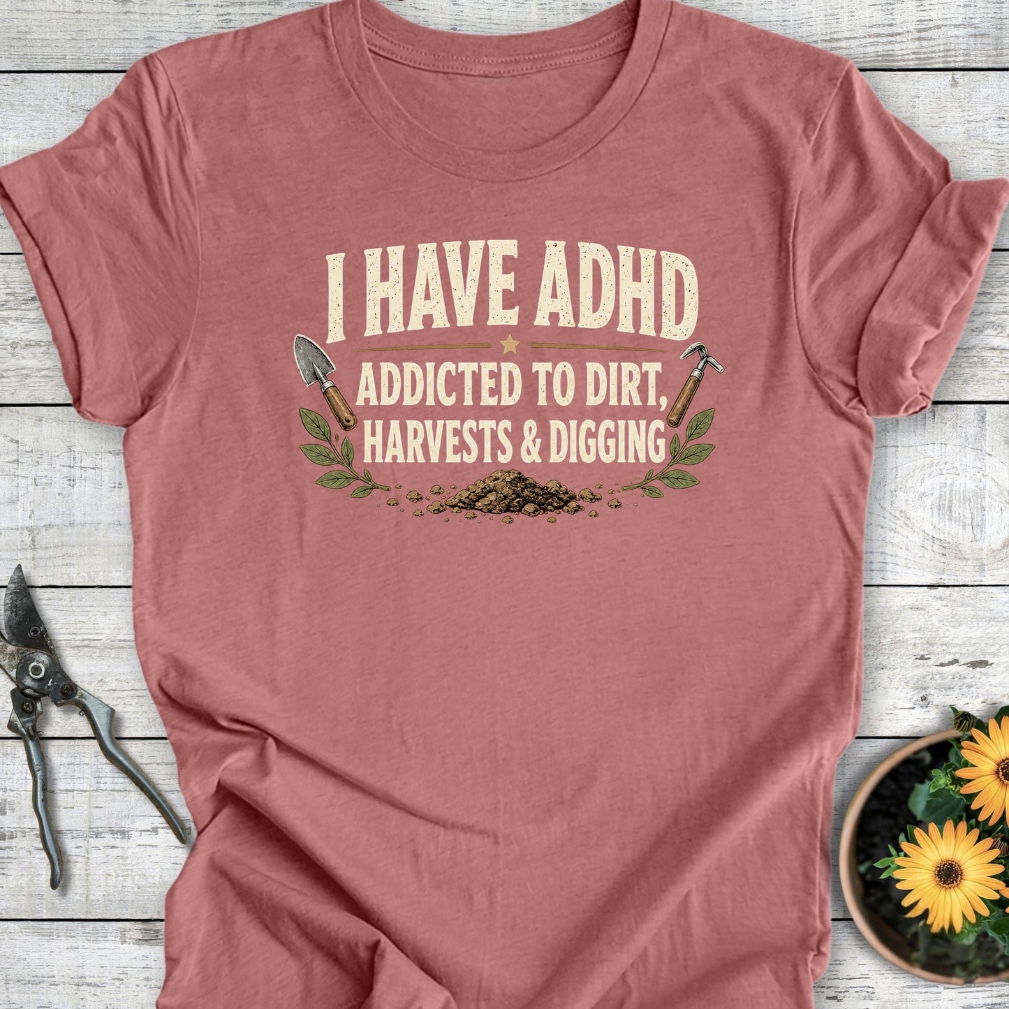 Printify T-Shirt Heather Mauve / S ADHD T-Shirt