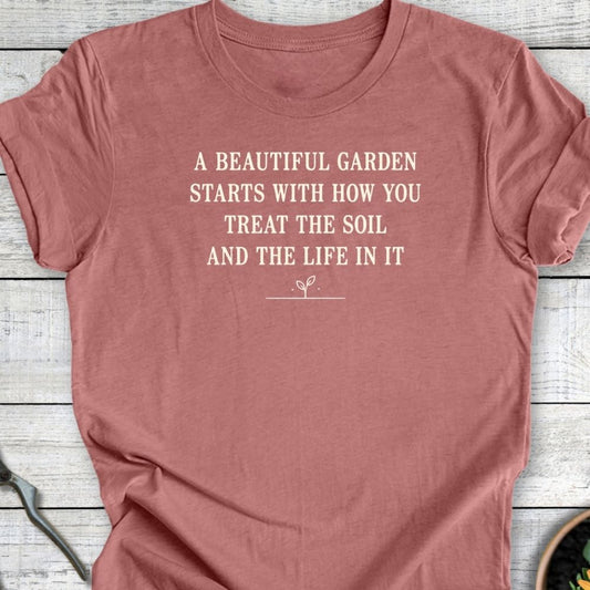 Printify T-Shirt Heather Mauve / S Beautiful Garden T-Shirt