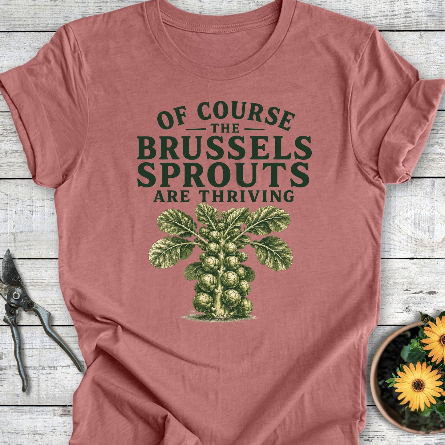 Printify T-Shirt Heather Mauve / S Brussels Sprouts are Thriving T-Shirt
