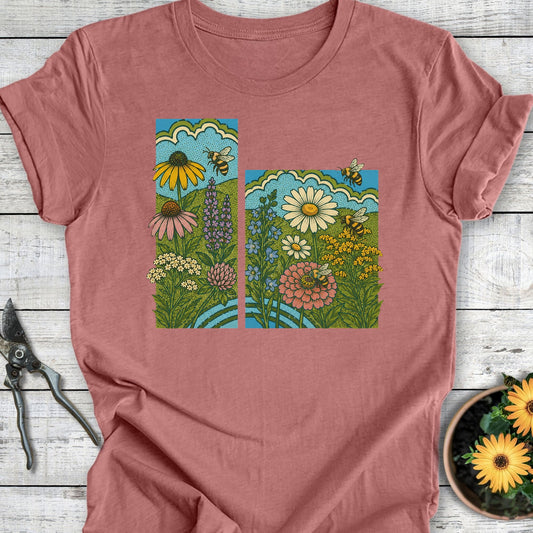 Printify T-Shirt Heather Mauve / S Busy Bees T-Shirt