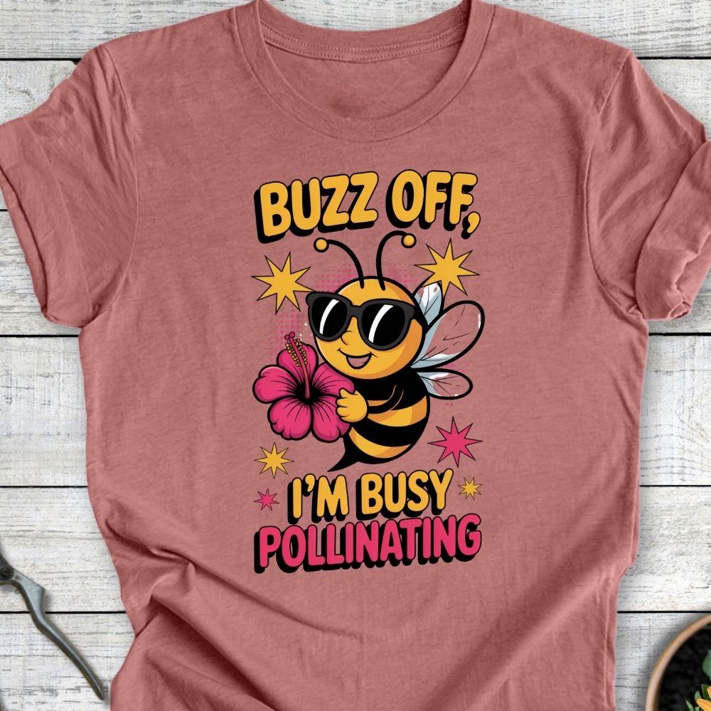 Printify T-Shirt Heather Mauve / S Buzz Off
