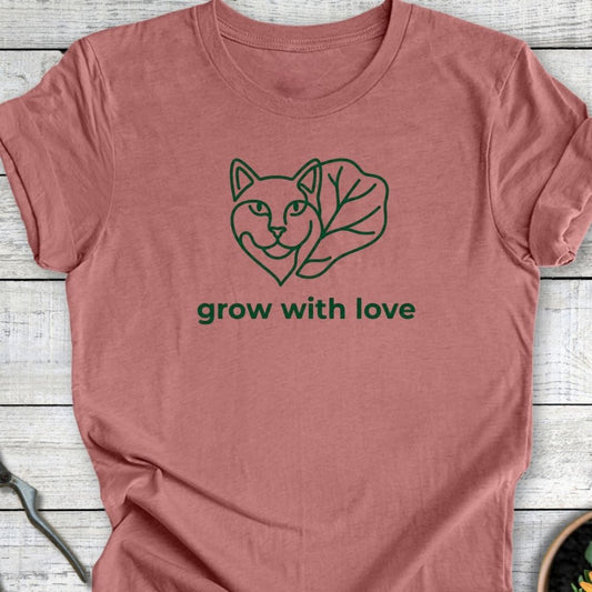 Printify T-Shirt Heather Mauve / S Cat Love T-Shirt