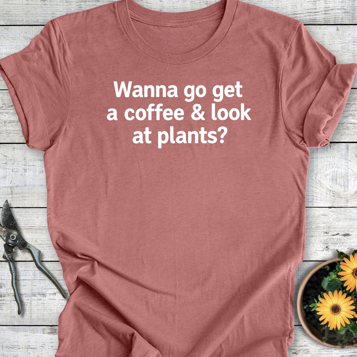 Printify T-Shirt Heather Mauve / S Coffee & Plants T-Shirt