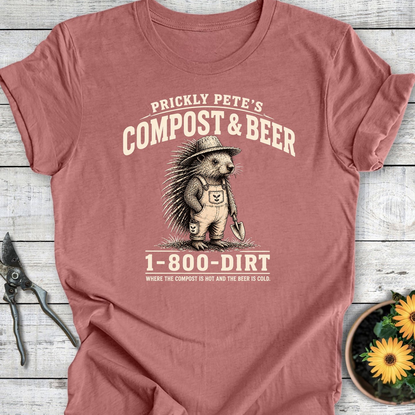 Printify T-Shirt Heather Mauve / S Compost & Beer T-Shirt