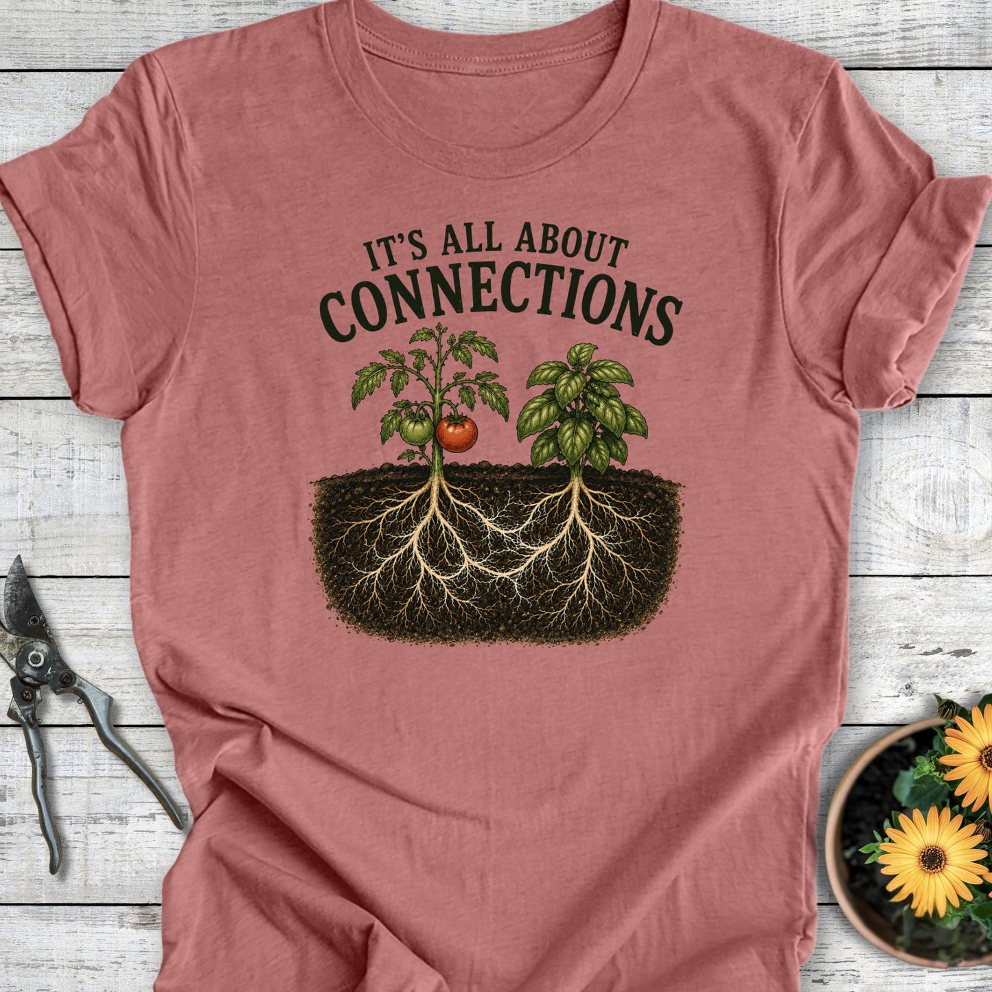 Printify T-Shirt Heather Mauve / S Connections T-Shirt