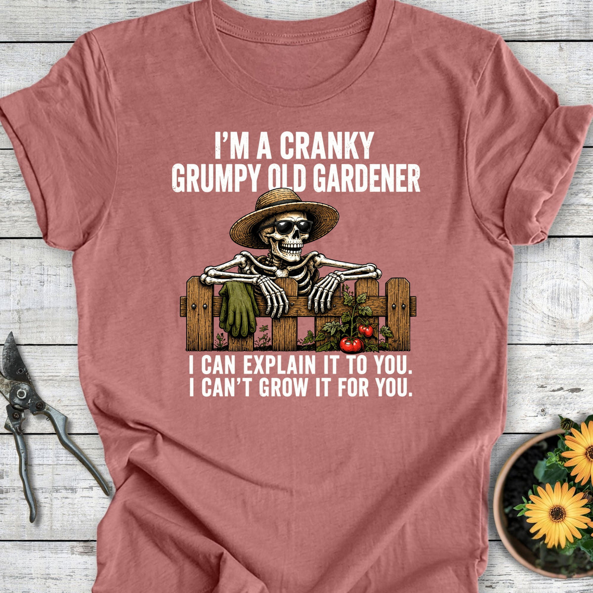 Printify T-Shirt Heather Mauve / S Cranky Gardener T-Shirt