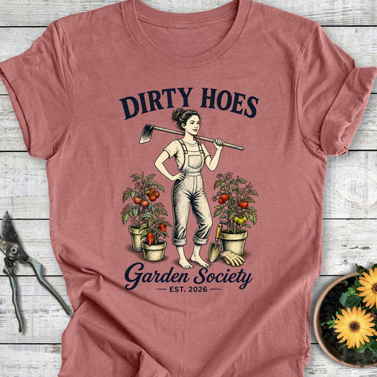 Printify T-Shirt Heather Mauve / S Dirty Hoes Garden Society T-Shirt