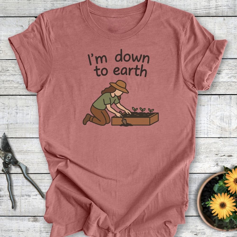 Printify T-Shirt Heather Mauve / S Down To Earth