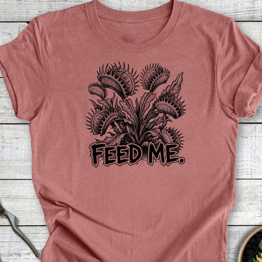 Printify T-Shirt Heather Mauve / S Feed Me T-Shirt