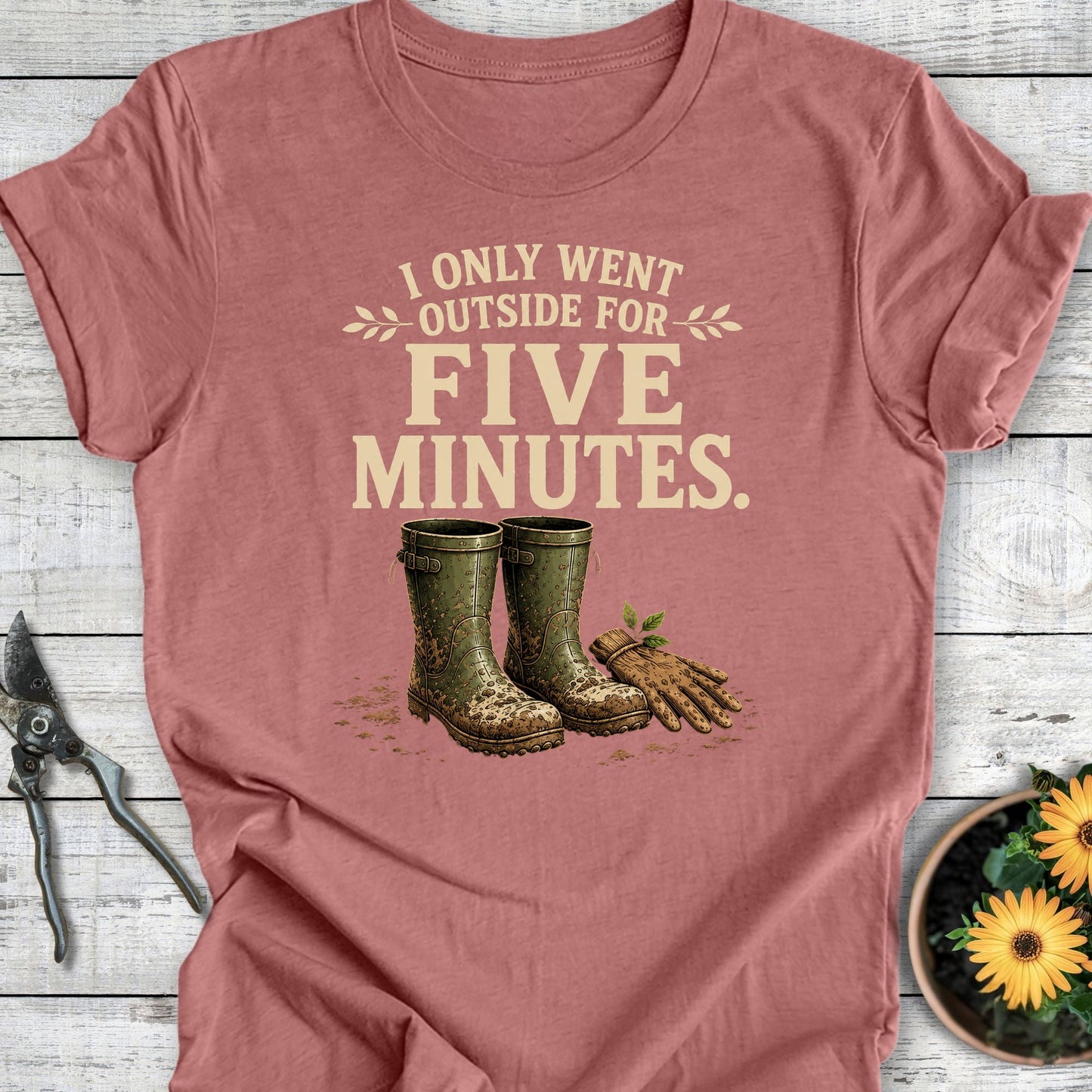 Printify T-Shirt Heather Mauve / S Five Minutes T-Shirt