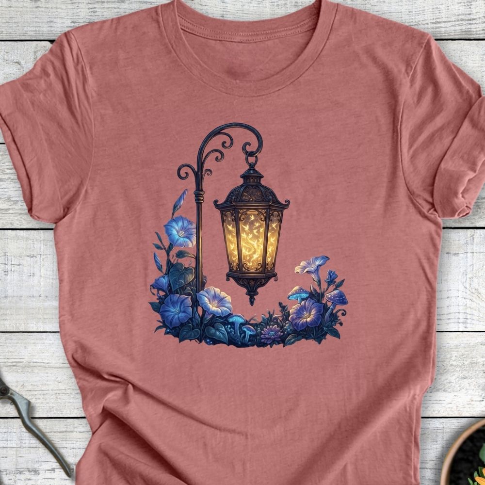 Printify T-Shirt Heather Mauve / S Garden Lantern T-Shirt