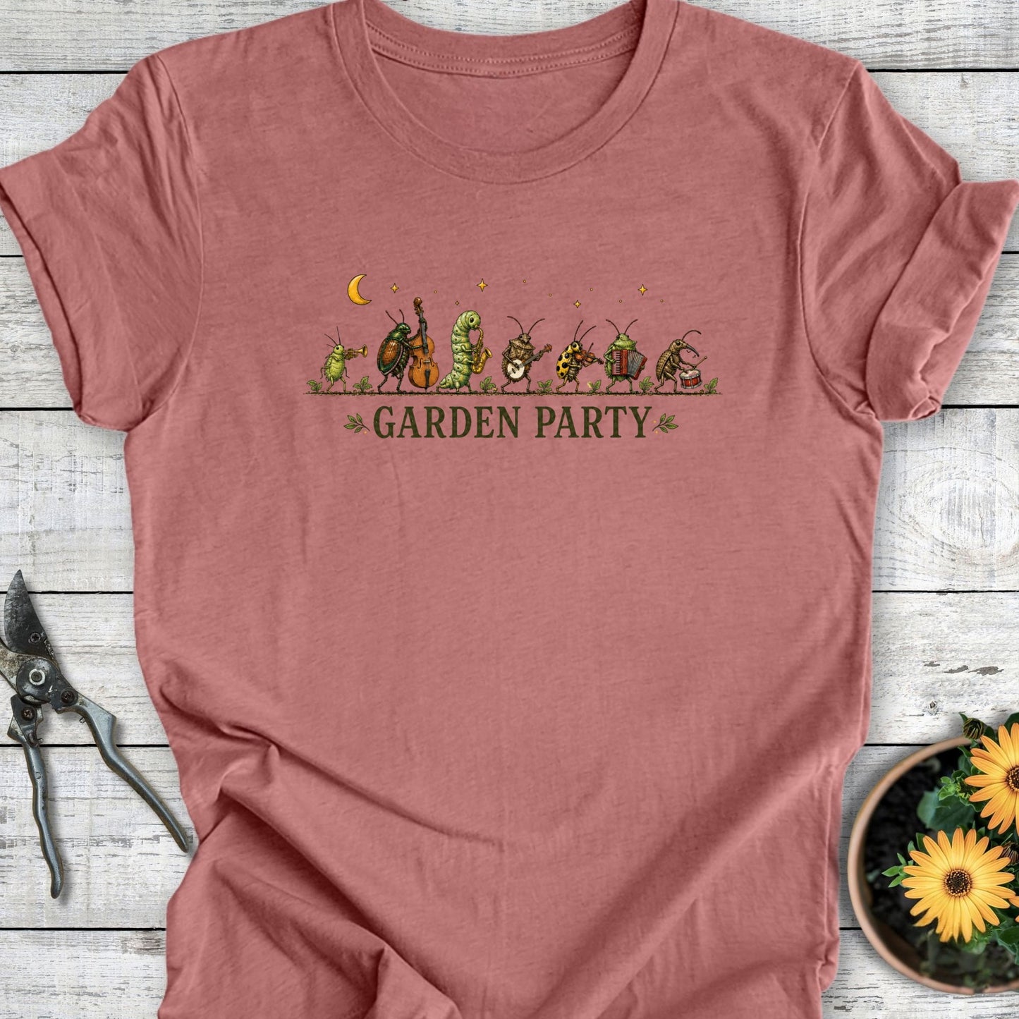 Printify T-Shirt Heather Mauve / S Garden Party T-Shirt