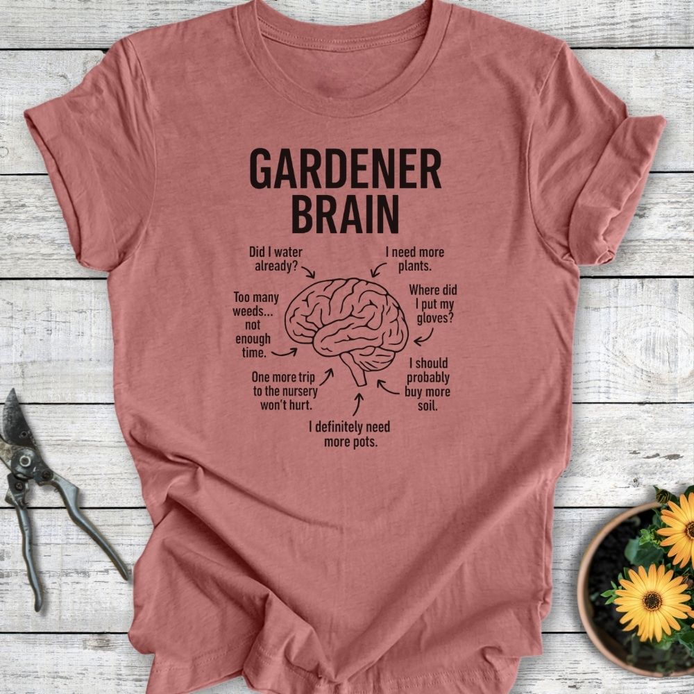 Printify T-Shirt Heather Mauve / S Gardener Brain
