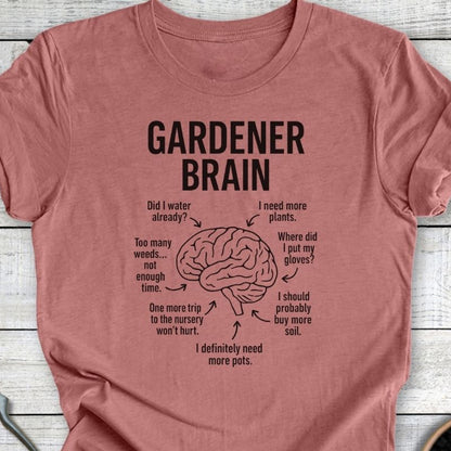 Printify T-Shirt Heather Mauve / S Gardener Brain