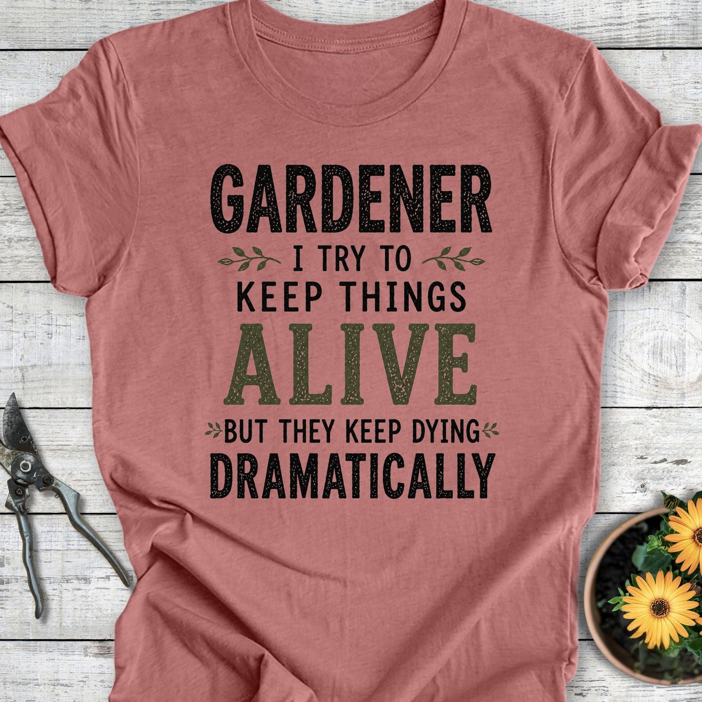 Printify T-Shirt Heather Mauve / S Gardener I Try III T-Shirt