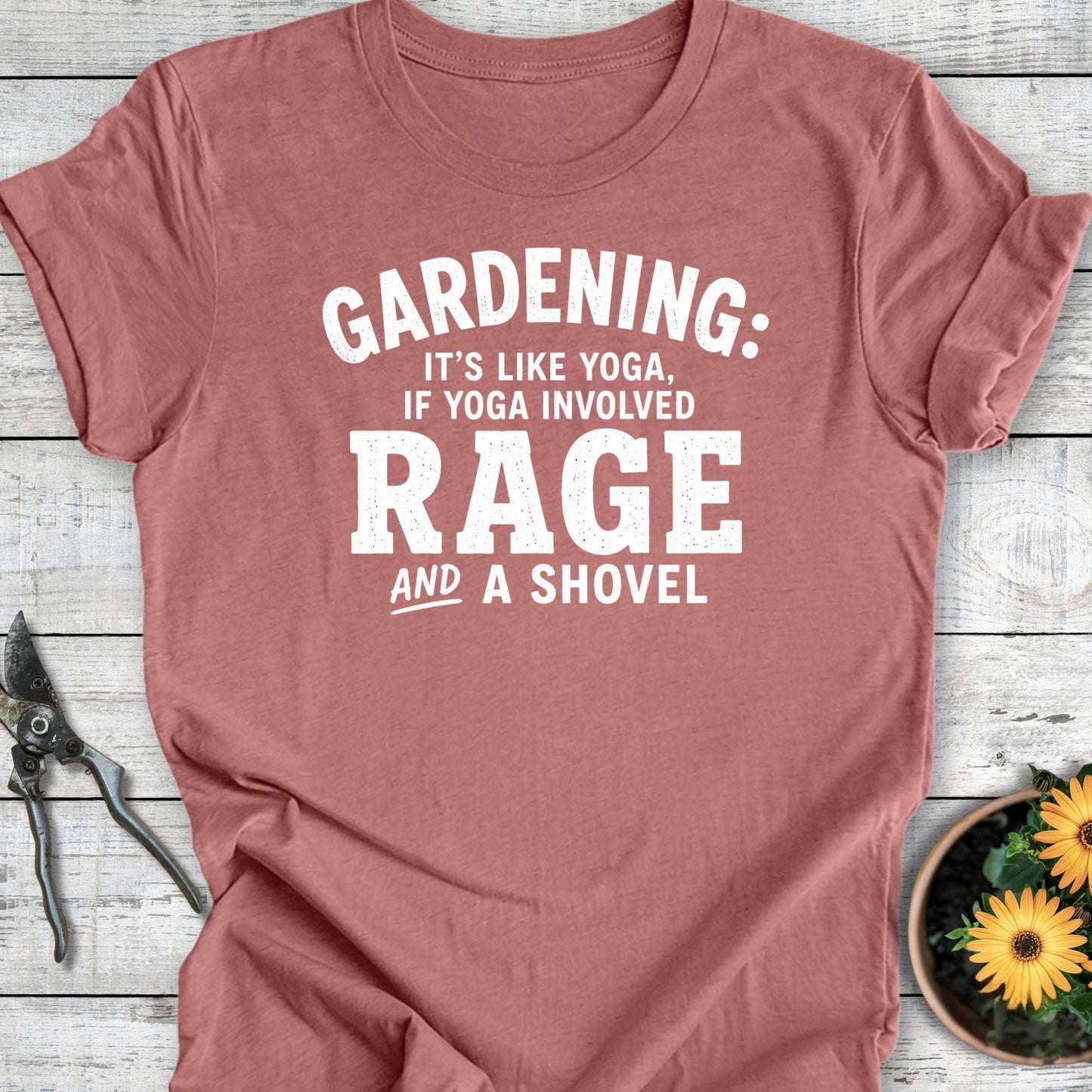 Printify T-Shirt Heather Mauve / S Gardening Is Like Yoga T-Shirt