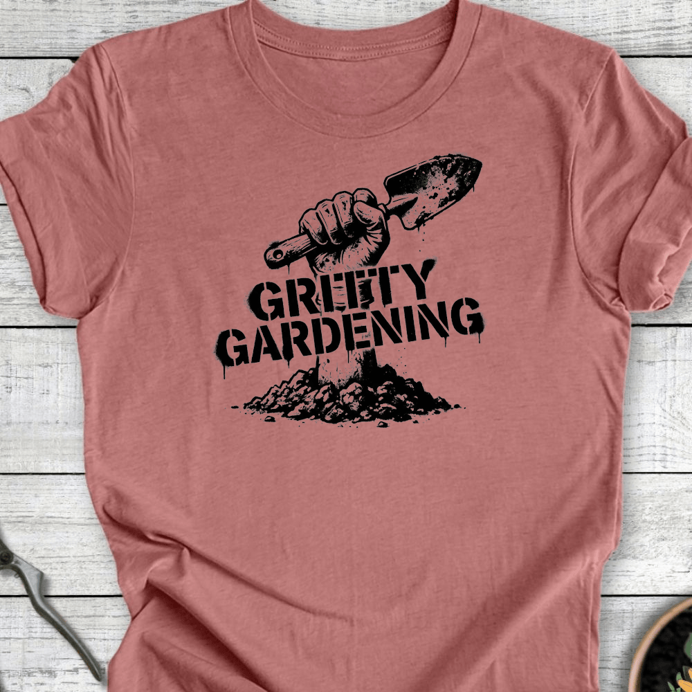 Printify T-Shirt Heather Mauve / S Gritty Gardening II T-Shirt