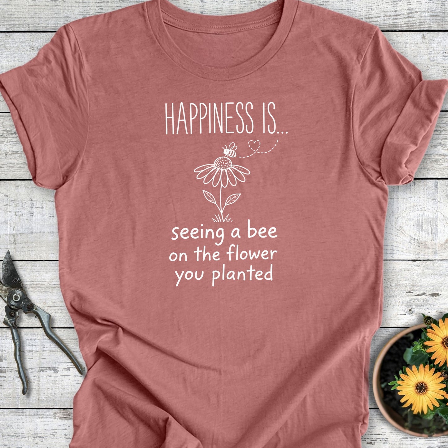 Printify T-Shirt Heather Mauve / S Happiness Is A Bee T-Shirt