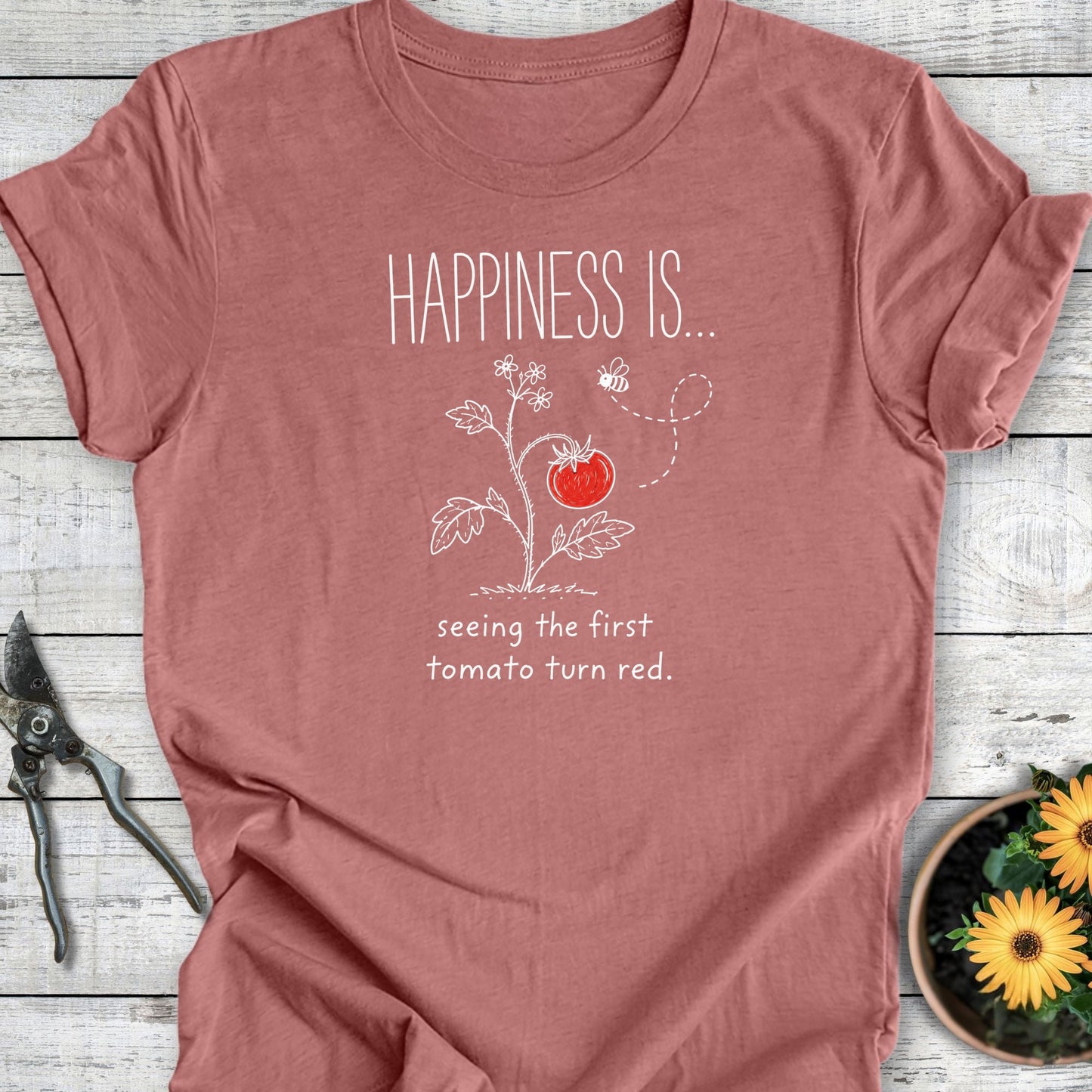 Printify T-Shirt Heather Mauve / S Happiness is a Tomato T-Shirt