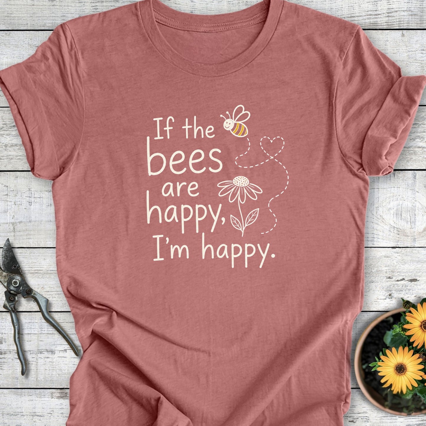 Printify T-Shirt Heather Mauve / S Happy Bees T-Shirt