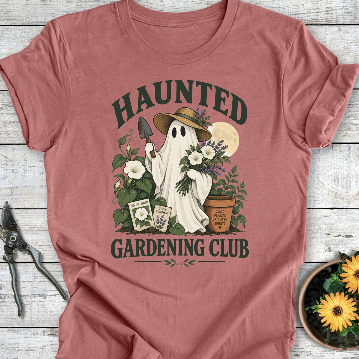 Printify T-Shirt Heather Mauve / S Haunted Club T-Shirt