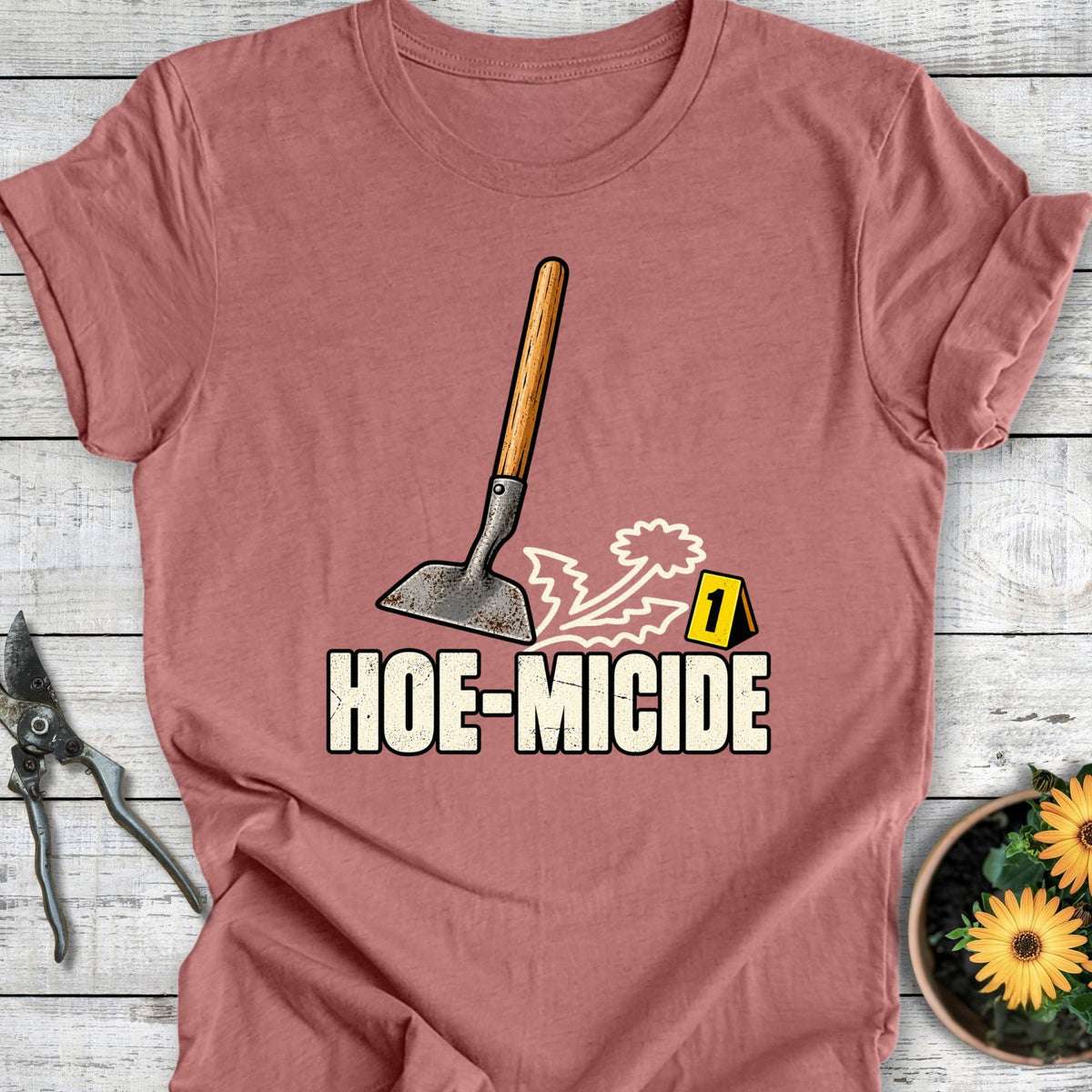 Printify T-Shirt Heather Mauve / S Hoe-Micide T-Shirt