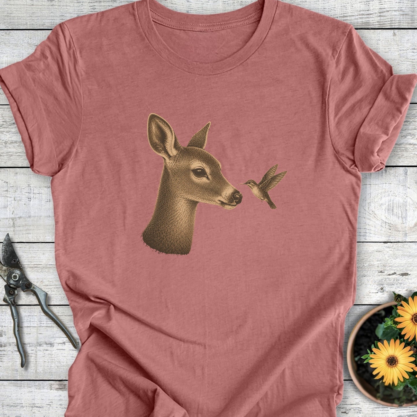 Printify T-Shirt Heather Mauve / S Hummingbird Encounter T-Shirt