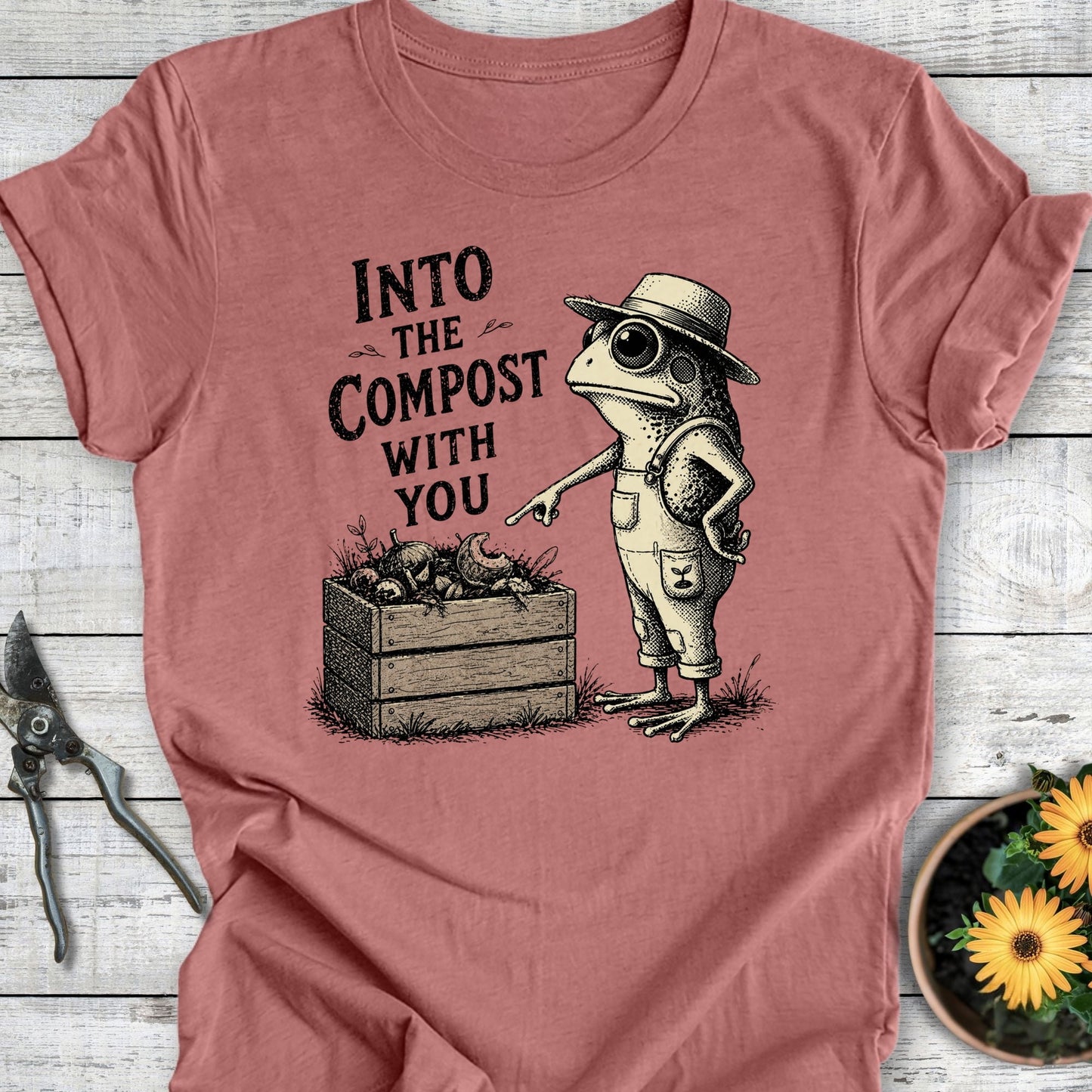 Printify T-Shirt Heather Mauve / S Into The Compost T-Shirt