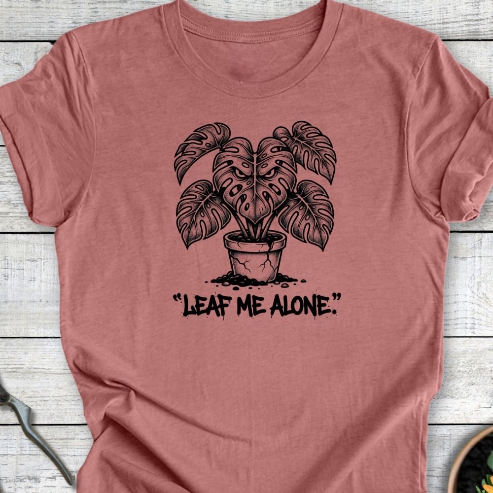 Printify T-Shirt Heather Mauve / S Leaf Me Alone T-Shirt