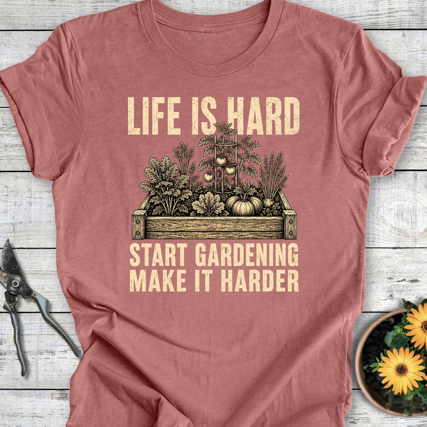 Printify T-Shirt Heather Mauve / S Life is Hard T-Shirt