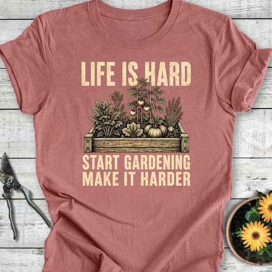 Printify T-Shirt Heather Mauve / S Life is Hard T-Shirt