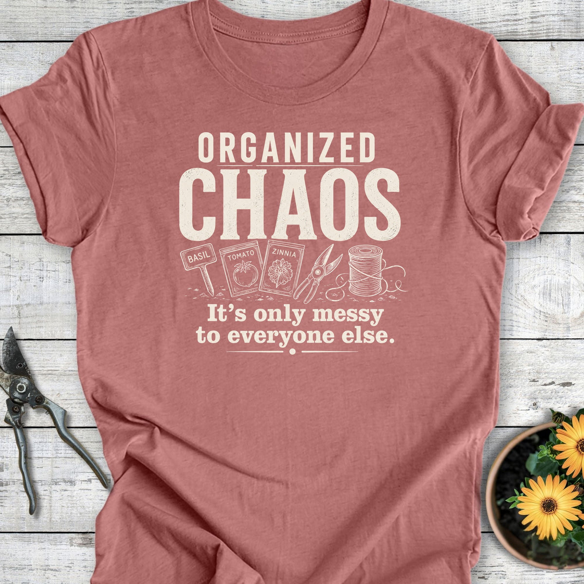 Printify T-Shirt Heather Mauve / S Organized Chaos T-Shirt