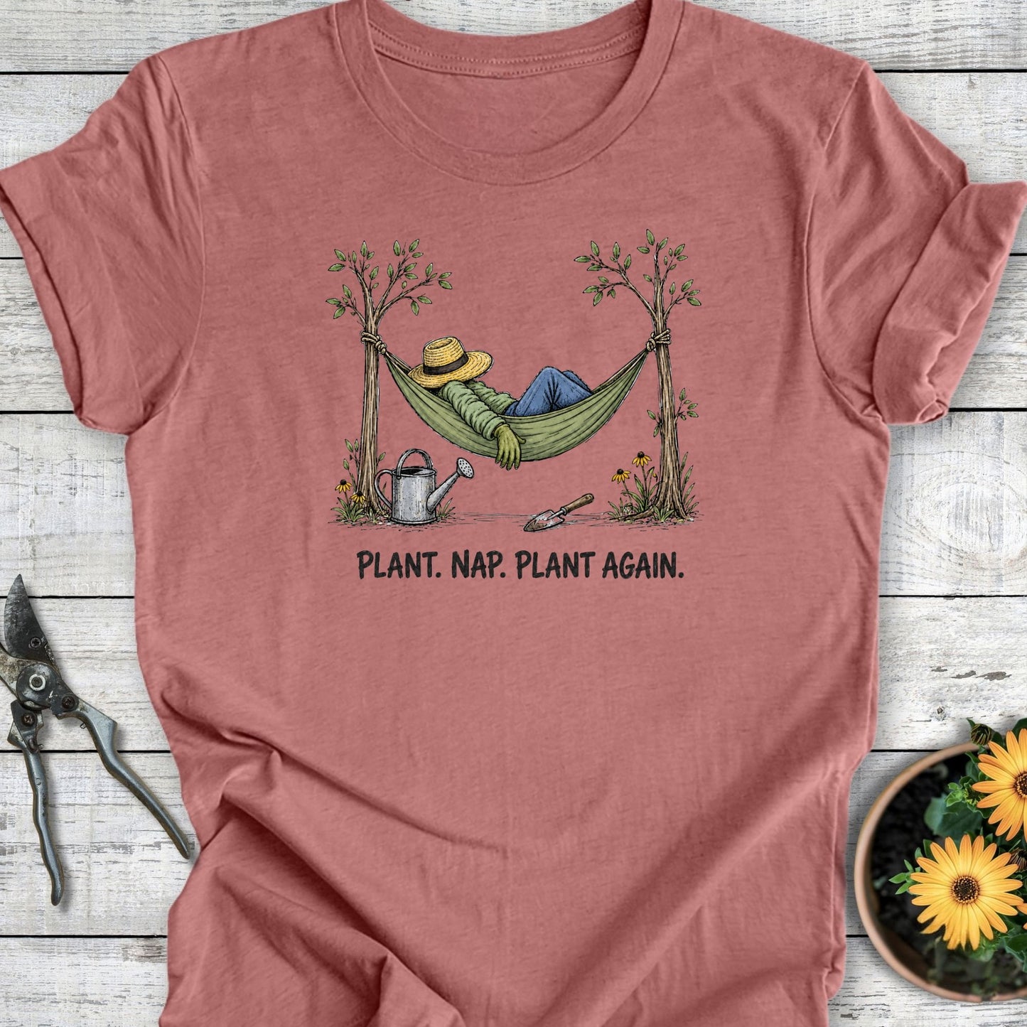 Printify T-Shirt Heather Mauve / S Plant Nap T-Shirt