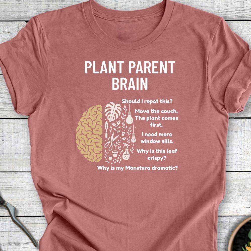 Printify T-Shirt Heather Mauve / S Plant Parent Brain
