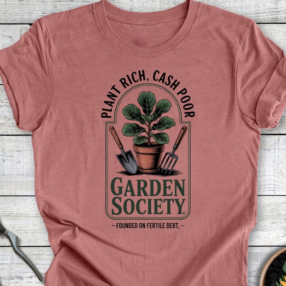 Printify T-Shirt Heather Mauve / S Plant Rich, Cash Poor