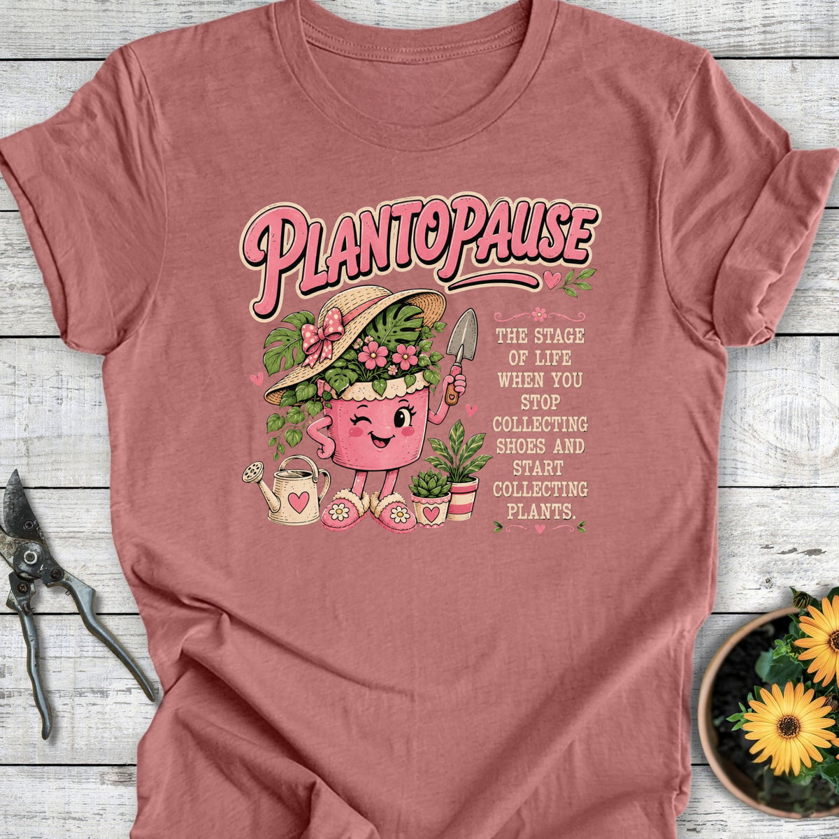 Printify T-Shirt Heather Mauve / S Plantopause T-Shirt