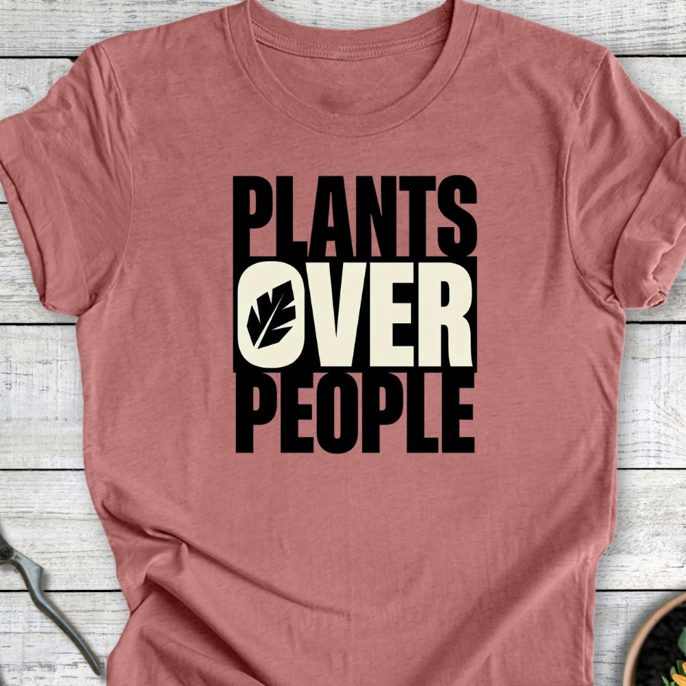 Printify T-Shirt Heather Mauve / S Plants Over People T-Shirt