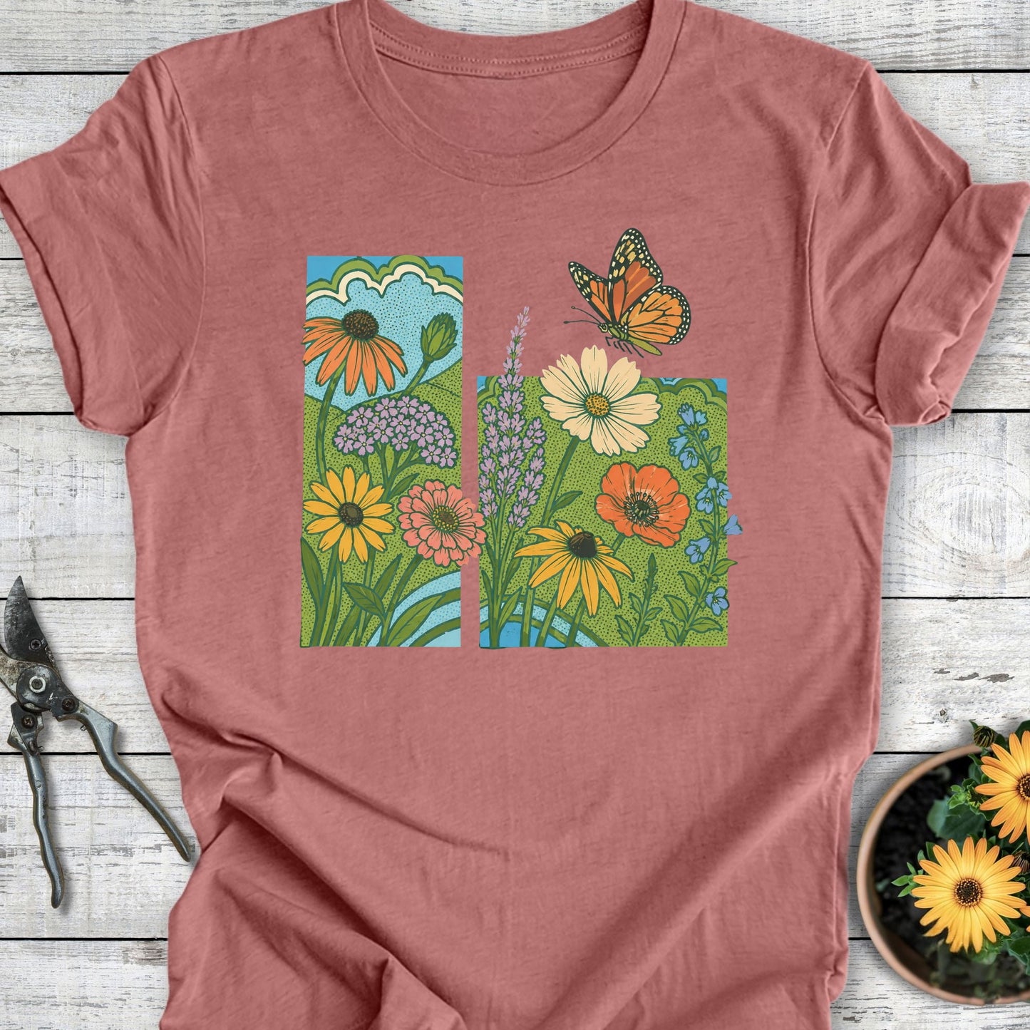 Printify T-Shirt Heather Mauve / S Pollinator Paradise T-Shirt