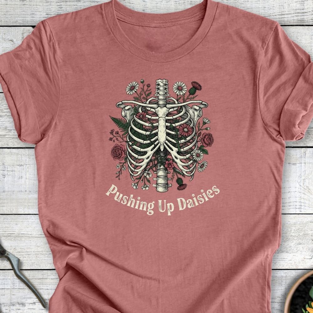 Printify T-Shirt Heather Mauve / S Pushing Up Daisies T-Shirt