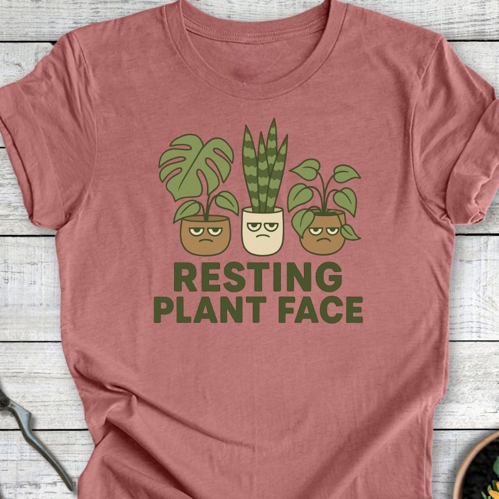 Printify T-Shirt Heather Mauve / S Resting Plant Face