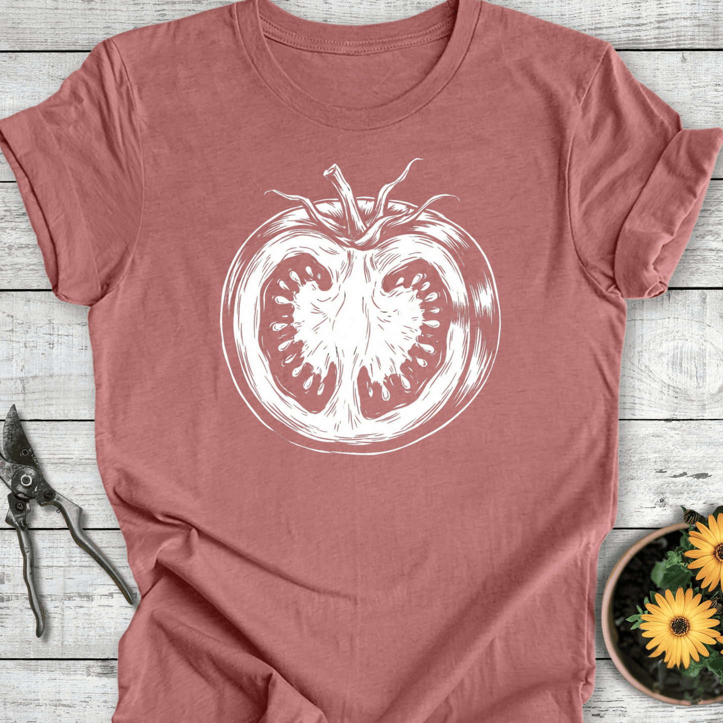 Printify T-Shirt Heather Mauve / S Sliced Tomato T-Shirt