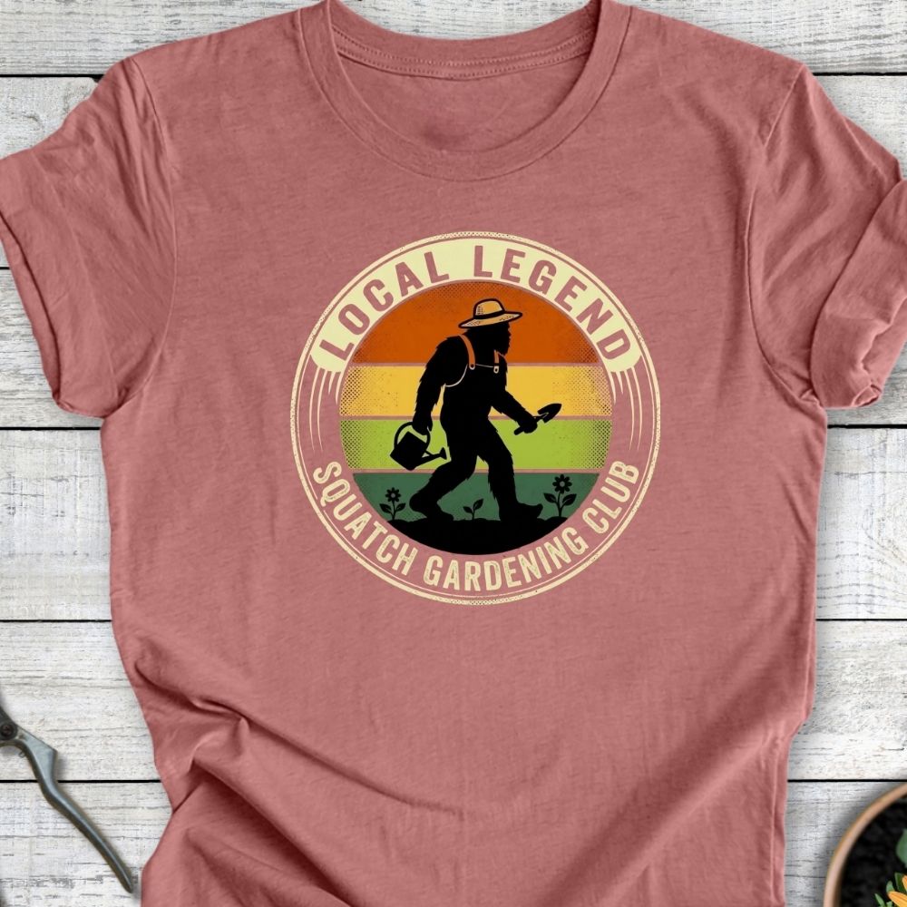 Printify T-Shirt Heather Mauve / S Squatch Gardening Club T-Shirt