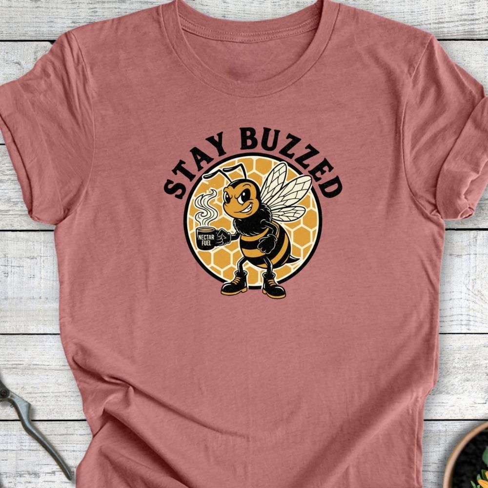 Printify T-Shirt Heather Mauve / S Stay Buzzed